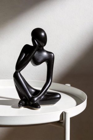 Black Matte Ceramic Figurine