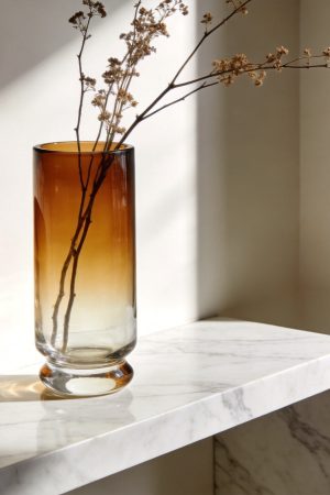 Amber Gradient Glass Vase